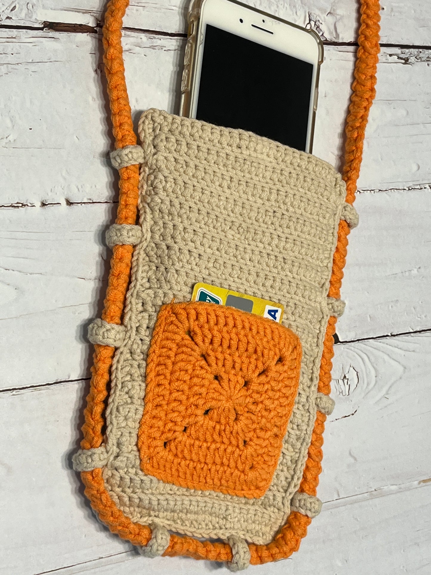 Handmade Crochet Phone Bag, Crochet Cross Body phone bag, handmade gift