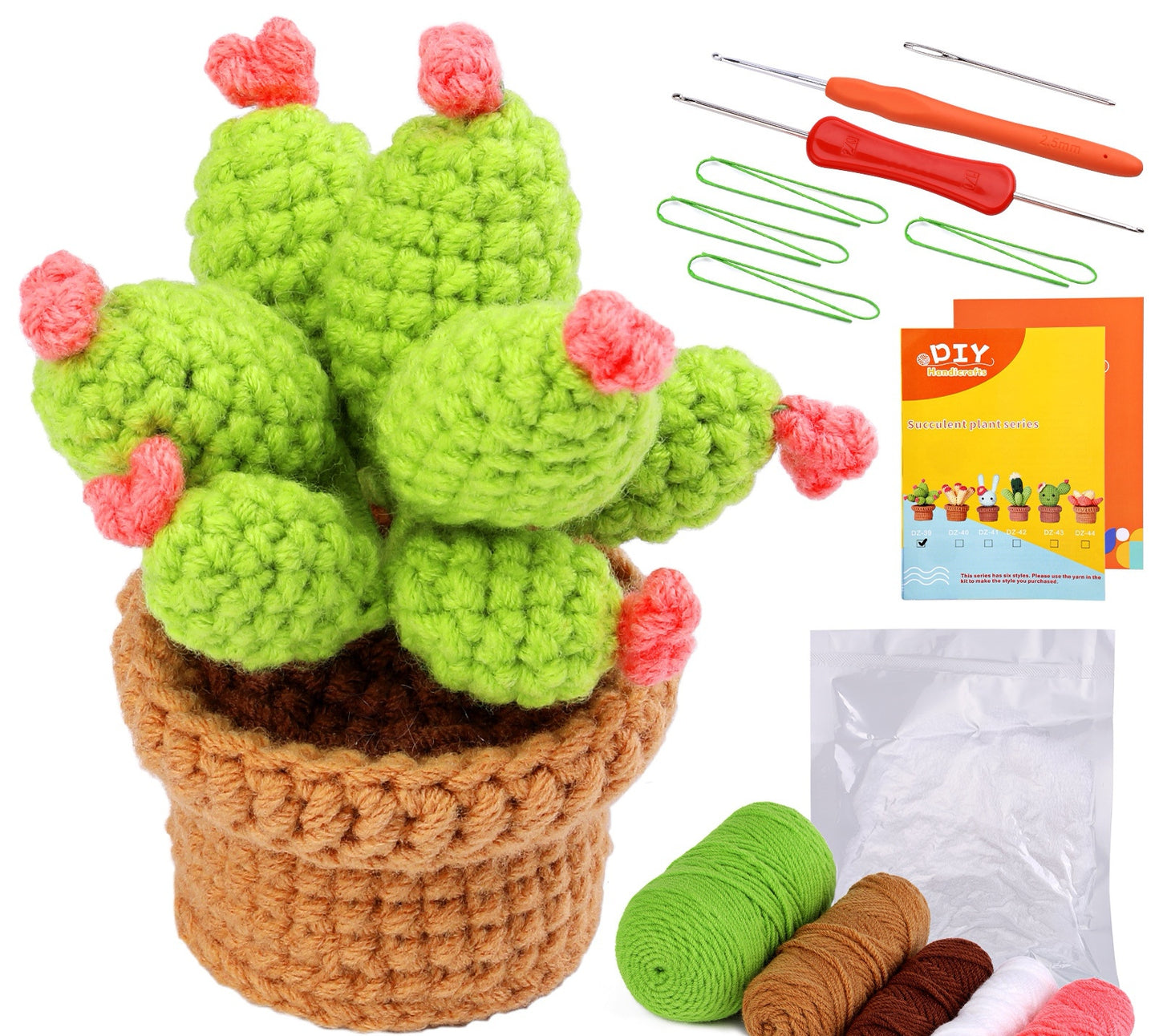 Handmade Cactus Pot DIY Crochet Kit, cactus lover gift, Beginner Kit, Mother's Day Gift, Mothers Day Anniversary Gift