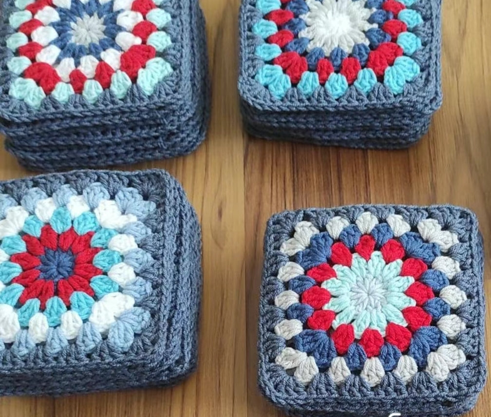 Classic Granny Square Crochet pattern--Granny square bag--Granny square blanket
