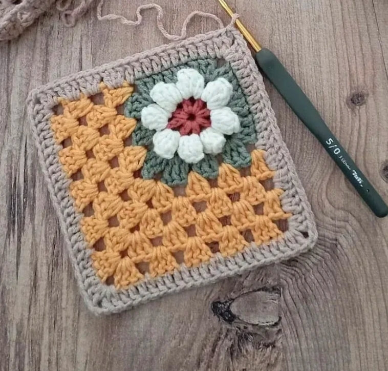 Classic Daisy Granny Square Crochet Pattern-crochet pattern for bag-crochet pattern for beginner-3D Flower Crochet pattern-crochet blanket pattern
