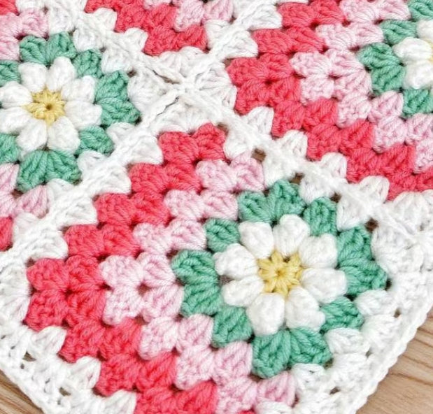 Classic Daisy Granny Square Crochet Pattern-crochet pattern for bag-crochet pattern for beginner-3D Flower Crochet pattern-crochet blanket pattern