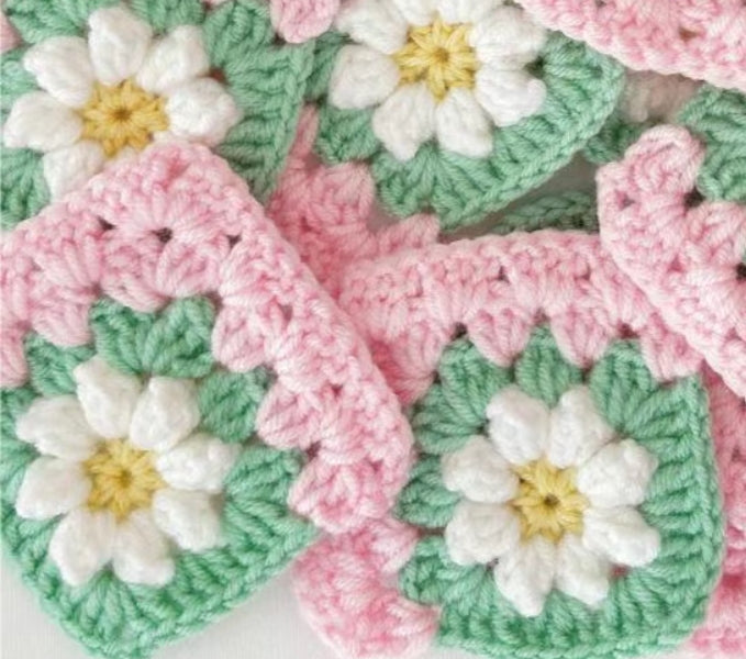 Classic Daisy Granny Square Crochet Pattern-crochet pattern for bag-crochet pattern for beginner-3D Flower Crochet pattern-crochet blanket pattern