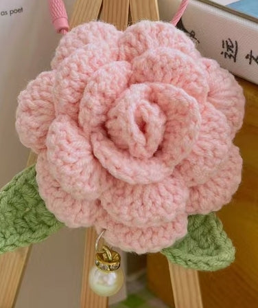 Rose Crochet Pattern-Amigurumi flower crochet pattern-flower crochet pattern-crochet flower keychain