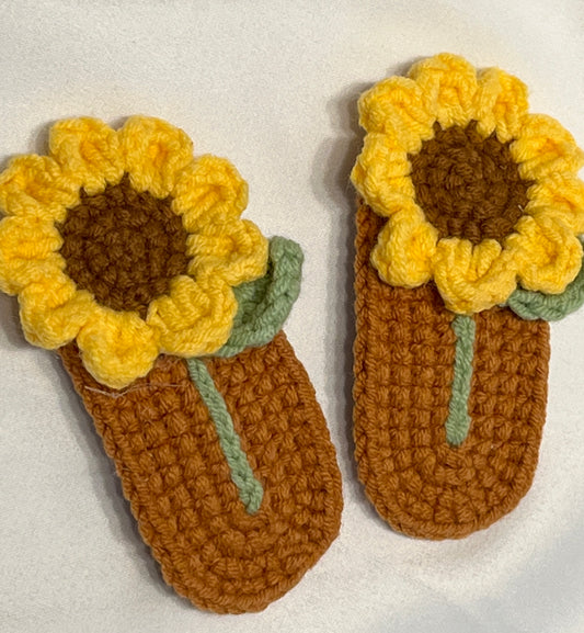 Cute Hair Barrette with Sunflower, Sunflower Hair Clips, Holiday Hair Clips, Handmade Crocheted Sunflower Hair Clip, Unique Hair Clips for Her, Sunflower lovers