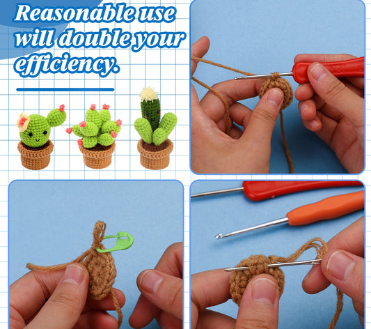 Handmade Cactus Pot DIY Crochet Kit, cactus lover gift, Beginner Kit, Mother's Day Gift, Mothers Day Anniversary Gift