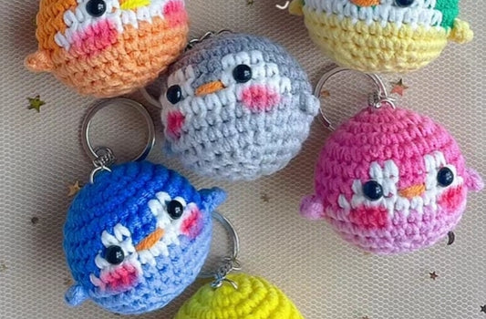 Cute Penguin car hanging, Penguin crochet Keychain, handmade gift