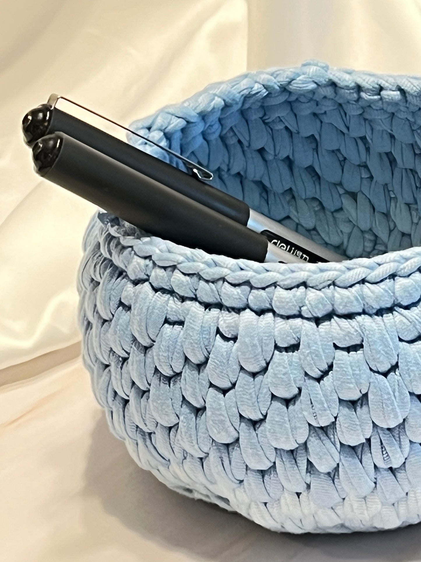 Crocheted Storage Basket, Handmade gift