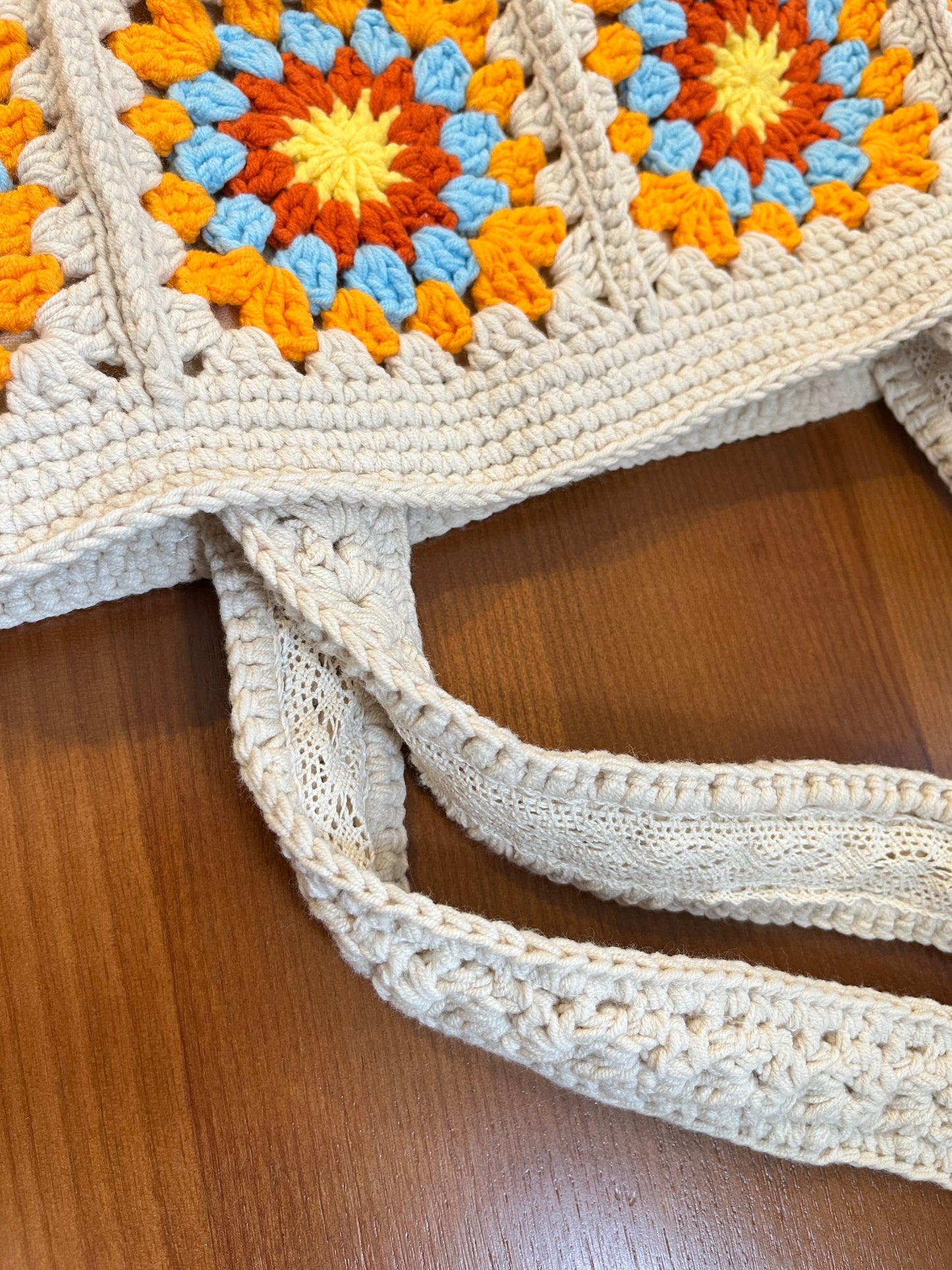 Crochet Granny Square Bag, Vintage Style, handmade gift