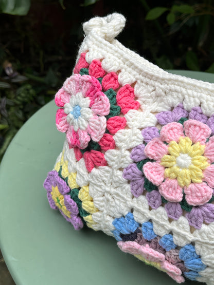 Crochet 3D Flower crossbody Bag,Handmade flowers Bag, crochet purse crossbody bags, finished product, gift for her