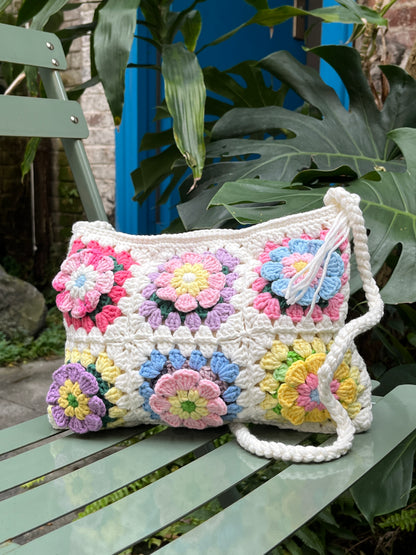 Crochet 3D Flower crossbody Bag,Handmade flowers Bag, crochet purse crossbody bags, finished product, gift for her