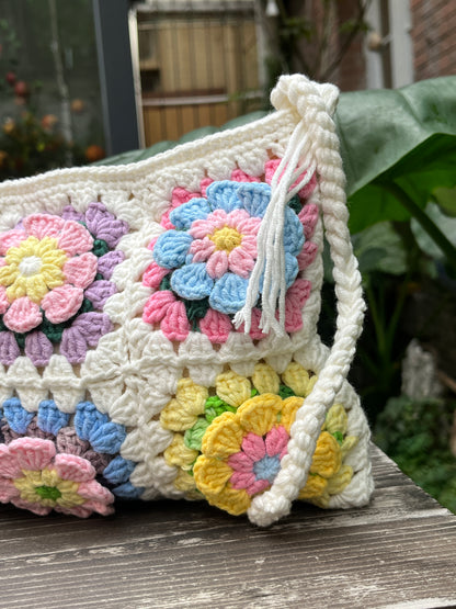 Crochet 3D Flower crossbody Bag,Handmade flowers Bag, crochet purse crossbody bags, finished product, gift for her