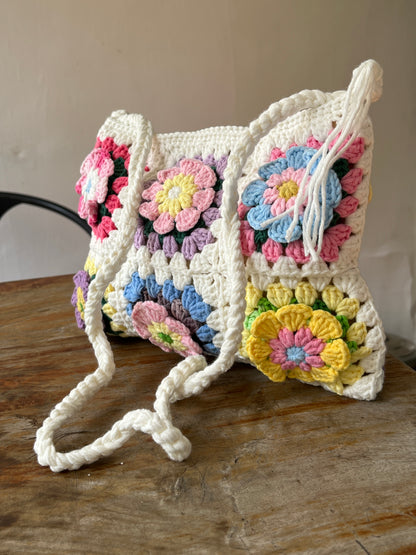 Crochet 3D Flower crossbody Bag,Handmade flowers Bag, crochet purse crossbody bags, finished product, gift for her
