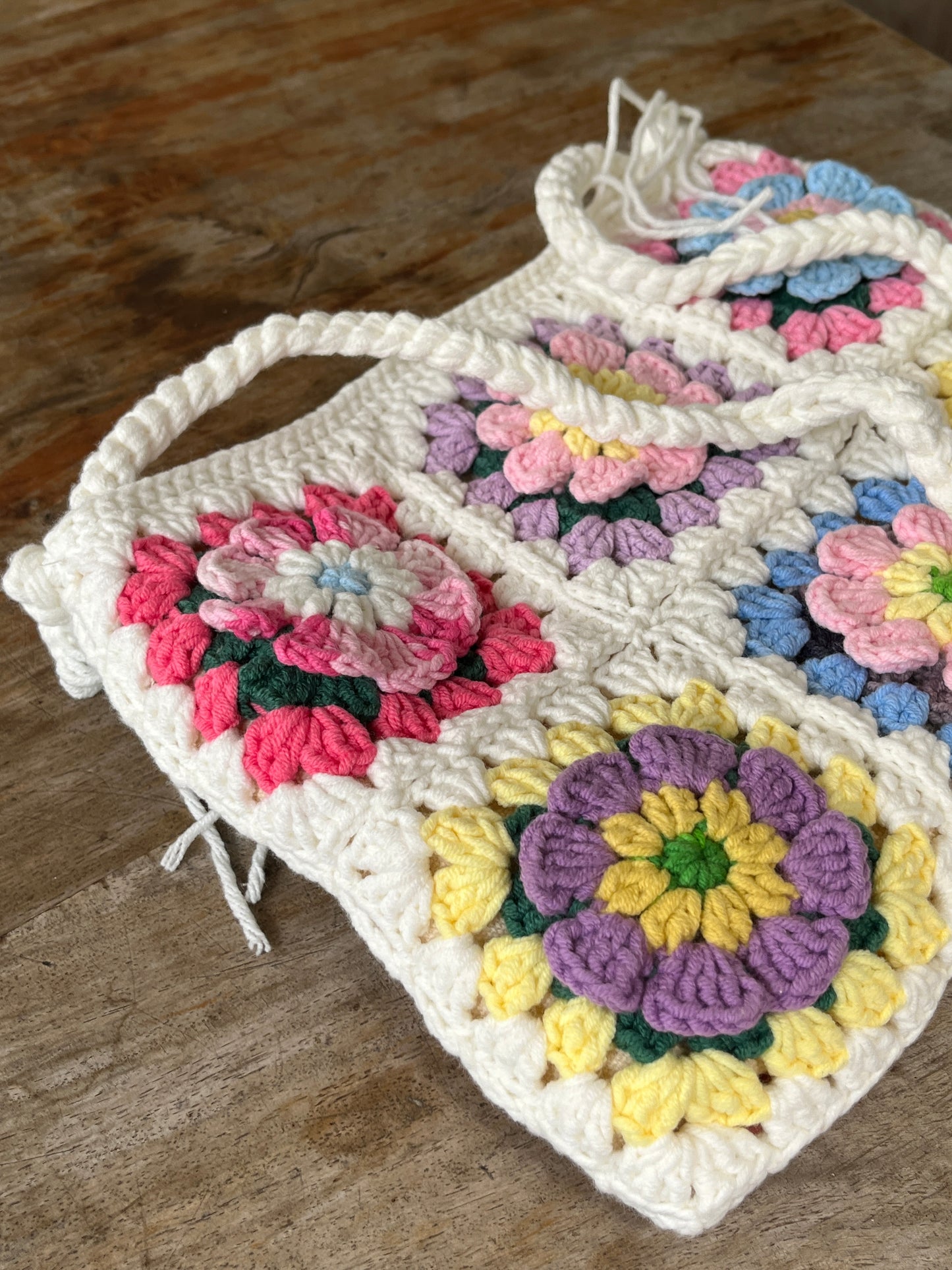 Crochet 3D Flower crossbody Bag,Handmade flowers Bag, crochet purse crossbody bags, finished product, gift for her