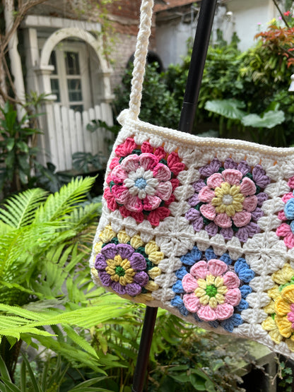 Crochet 3D Flower crossbody Bag,Handmade flowers Bag, crochet purse crossbody bags, finished product, gift for her