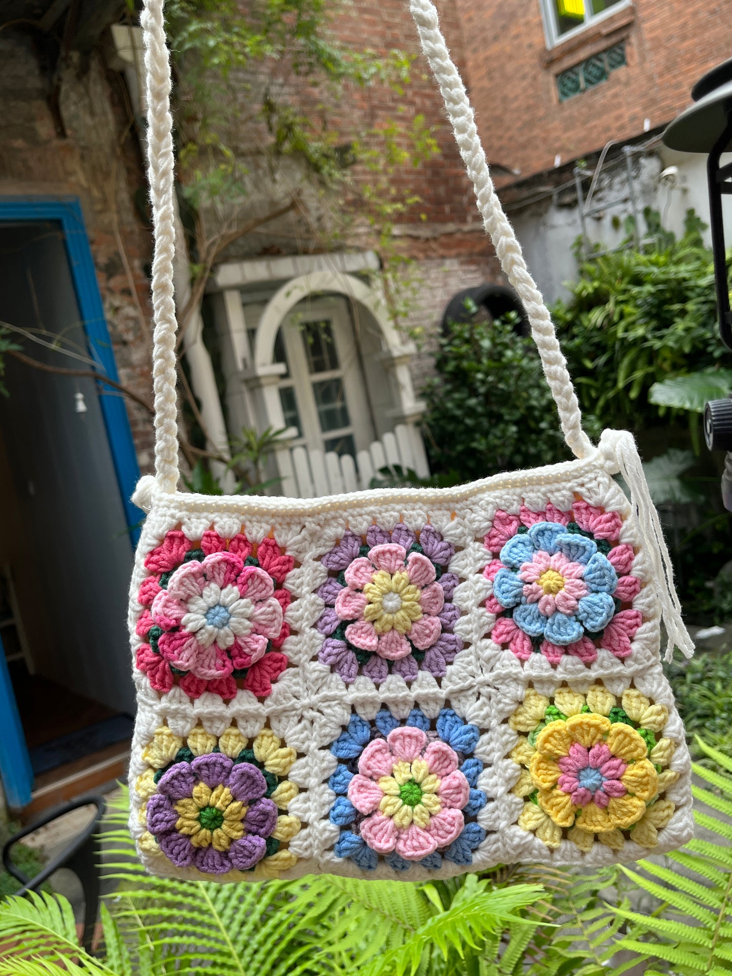 Crochet 3D Flower crossbody Bag,Handmade flowers Bag, crochet purse crossbody bags, finished product, gift for her