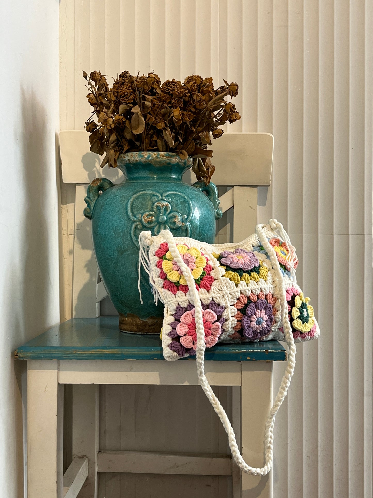 Crochet 3D Flower crossbody Bag,Handmade flowers Bag, crochet purse crossbody bags, finished product, gift for her