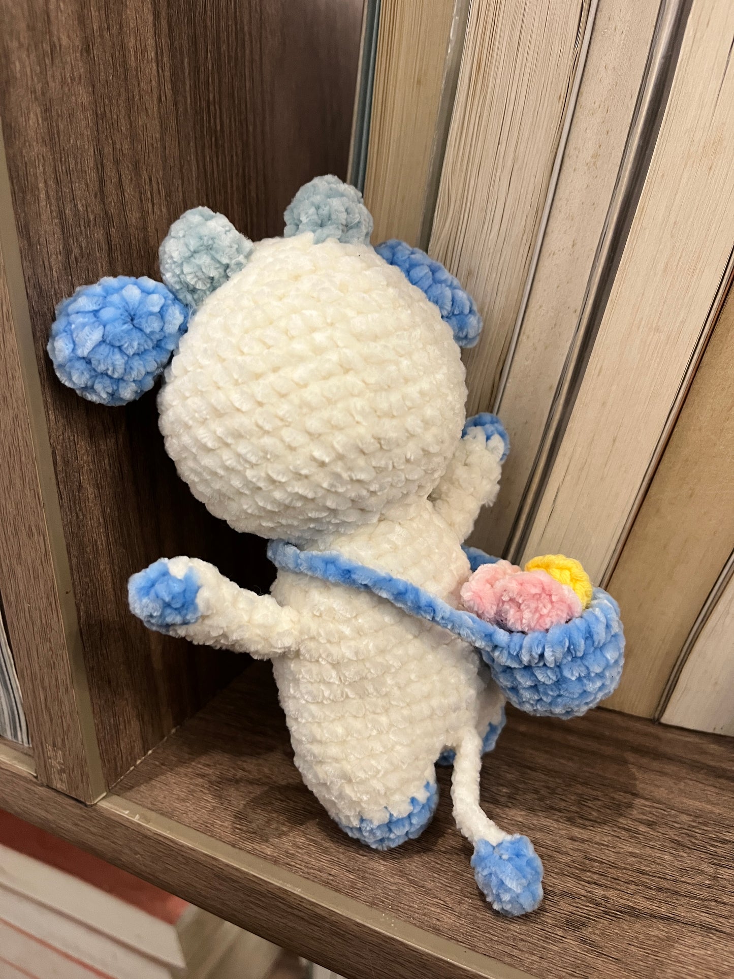 Crochet Blue Cow, Farm animal toy, handmade gift