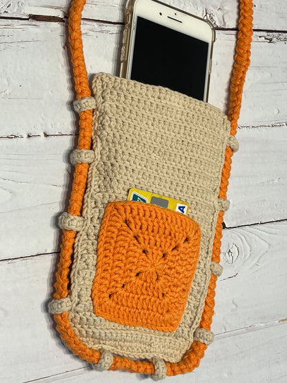 Handmade Crochet Phone Bag, Crochet Cross Body phone bag, handmade gift