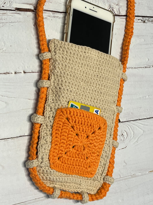 Handmade Crochet Phone Bag, Crochet Cross Body phone bag, handmade gift