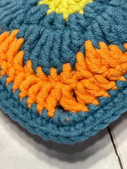Cute Crochet Flower Headphone Bag, Crochet Phone Bag, Accessory Small Purse,  change pouch, handmade gift