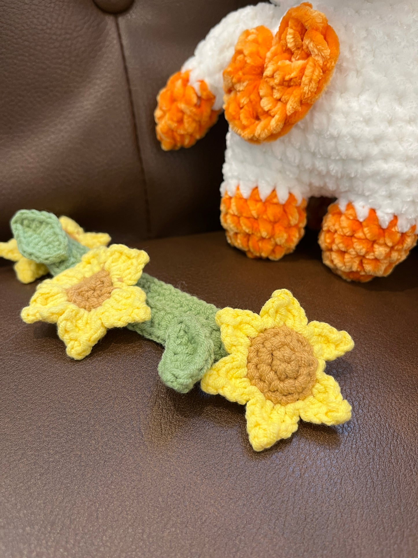 Orange crochet cow, Farm animal toy, Handmade gift