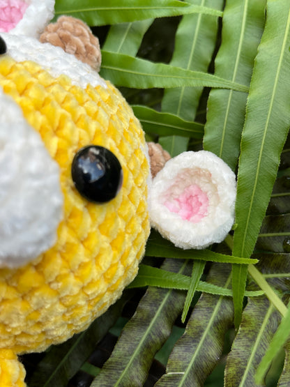 Small Yellow crochet cow, Farm animal toy, Handmade gift