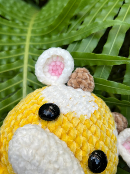 Small Yellow crochet cow, Farm animal toy, Handmade gift