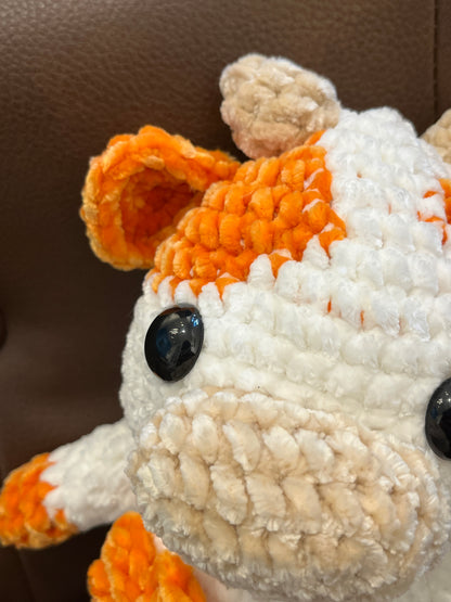 Orange crochet cow, Farm animal toy, Handmade gift