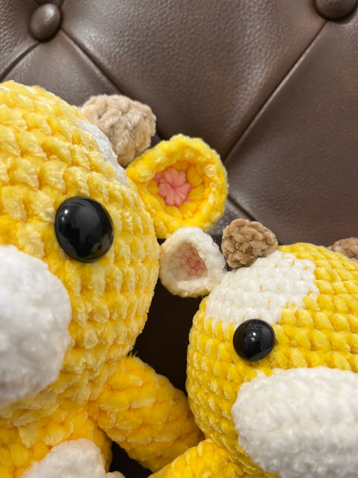 Yellow crochet cow, Farm animal toy, handmade gift