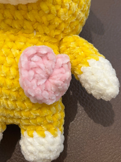 Small Yellow crochet cow, Farm animal toy, Handmade gift