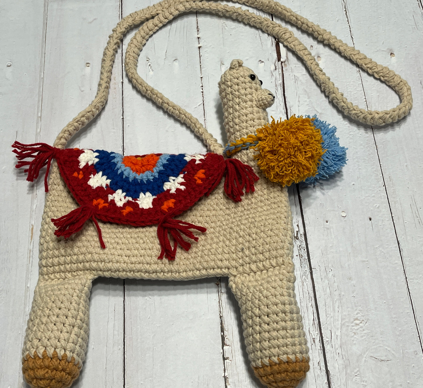 Alpaca crossbody crochet bag, Animal bag, handmade gifts