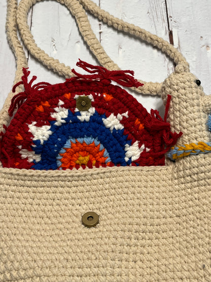 Alpaca crossbody crochet bag, Animal bag, handmade gifts