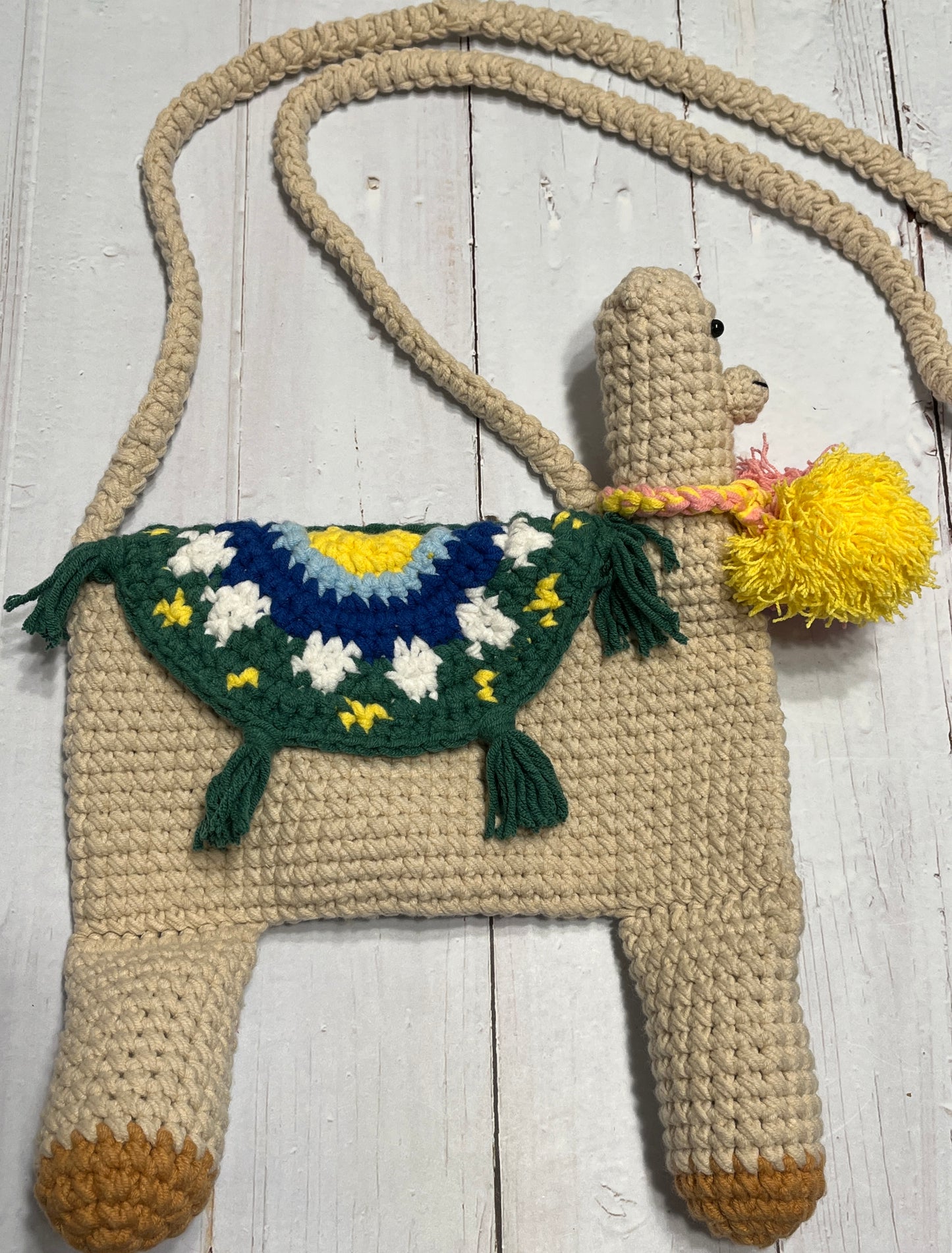 Alpaca crossbody crochet bag, Animal bag, handmade gifts