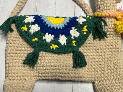 Alpaca crossbody crochet bag, Animal bag, handmade gifts