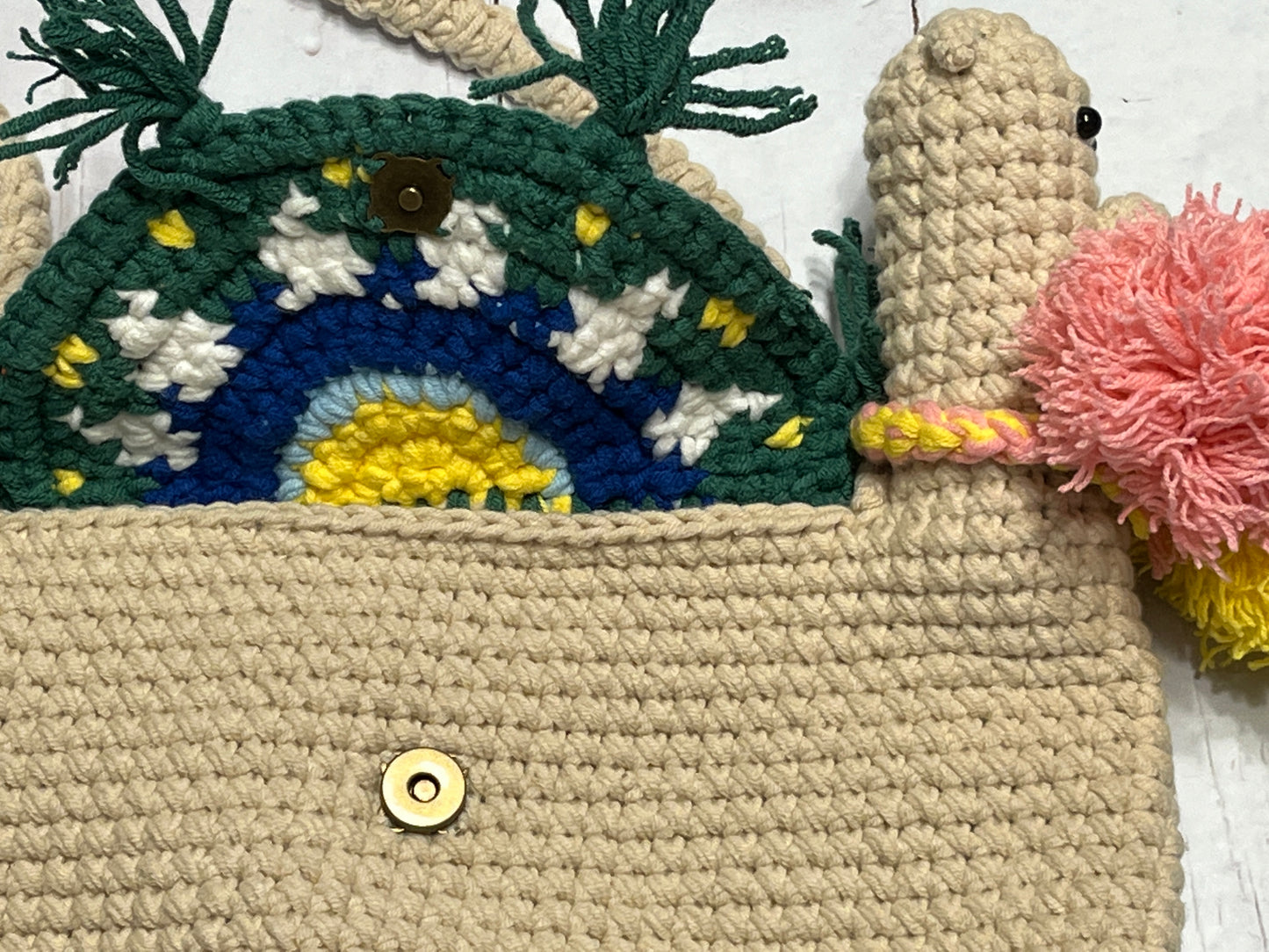 Alpaca crossbody crochet bag, Animal bag, handmade gifts