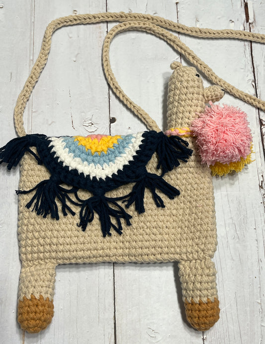 Alpaca crossbody crochet bag, Animal bag, handmade gifts