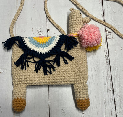 Alpaca crossbody crochet bag, Animal bag, handmade gifts