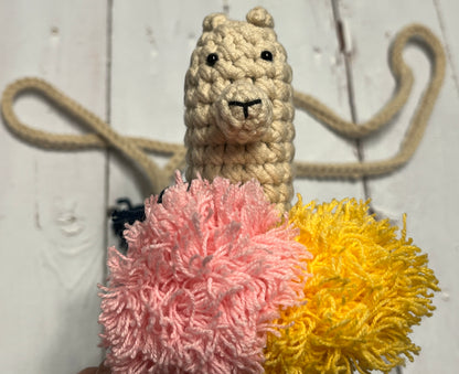 Alpaca crossbody crochet bag, Animal bag, handmade gifts