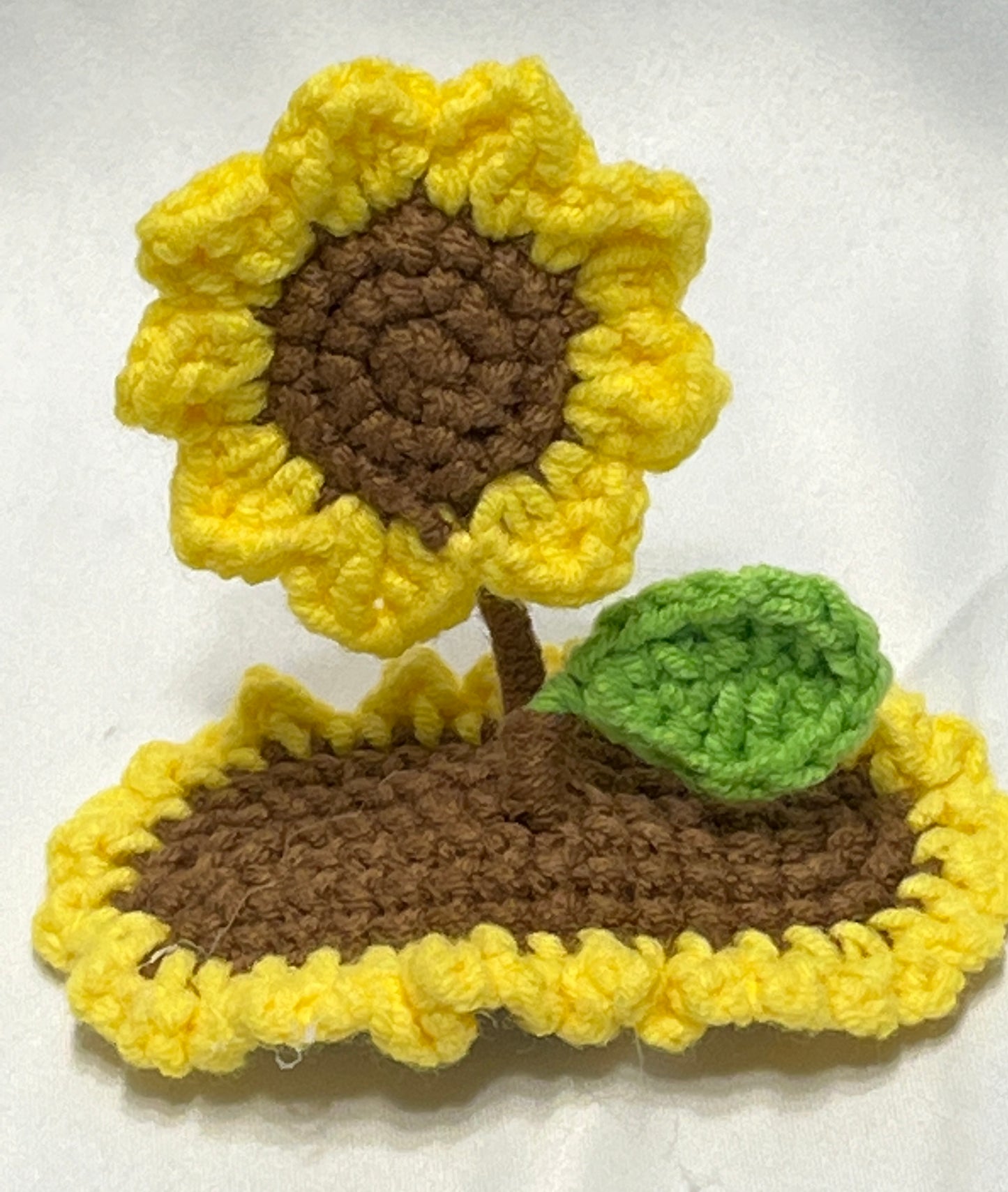 3D Crochet Hair Clip with Sunflower, Cute Hair Barrette with Sunflower, Handmade Flower Hair Clip,  Kawaii Plant Hair Accessories, Funny Barrettes, Unique Hair Clips for Her