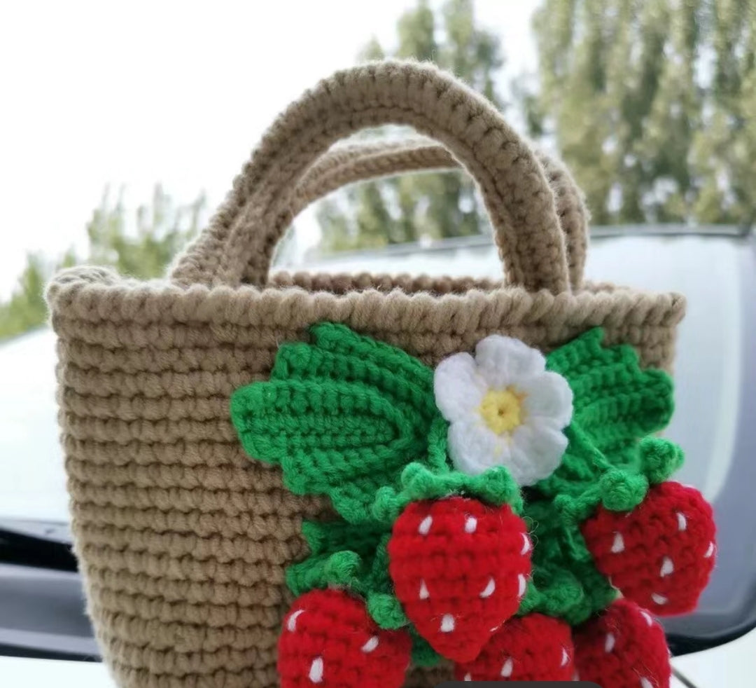 Custom strawberry bag, custom bag, crochet bag, handmade custom bag