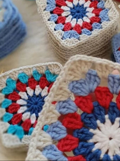 Classic Granny Square Crochet pattern--Granny square bag--Granny square blanket