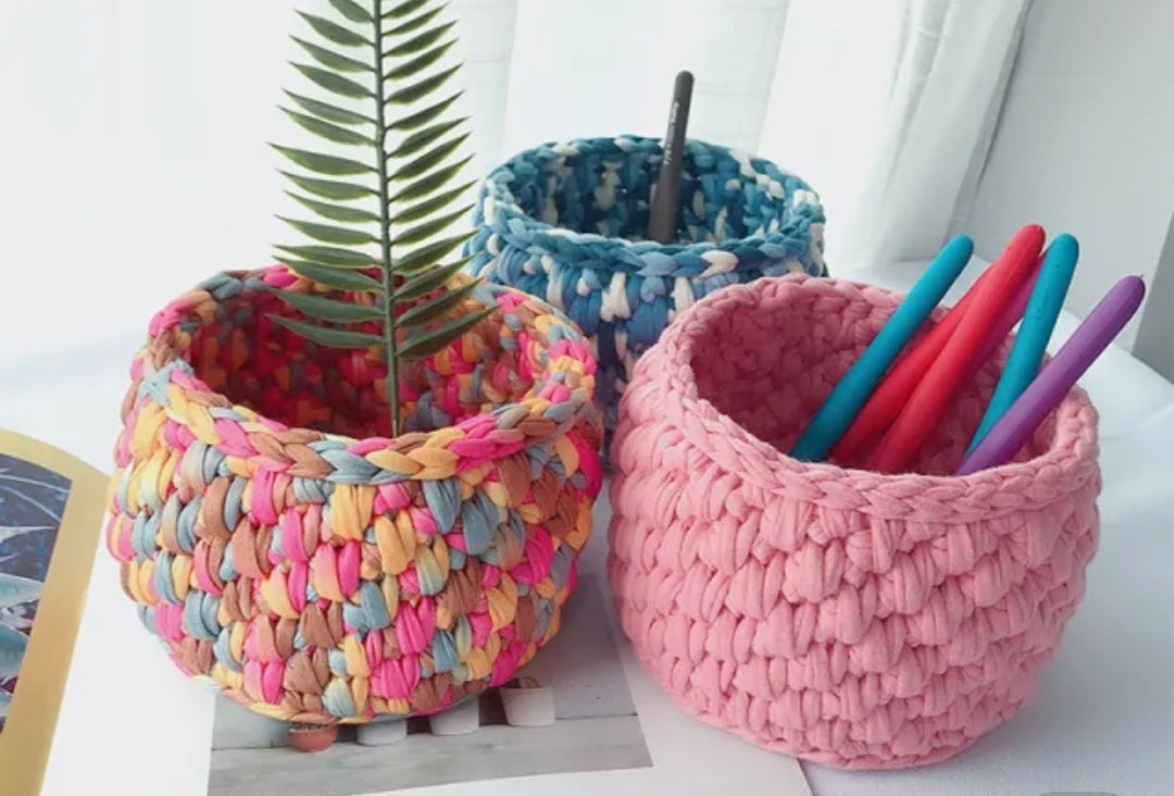 Crocheted Storage Basket, Handmade gift