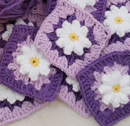 Daisy Granny Square Crochet Pattern-crochet pattern for bag-crochet pattern for beginner-3D Flower Crochet pattern-crochet blanket pattern