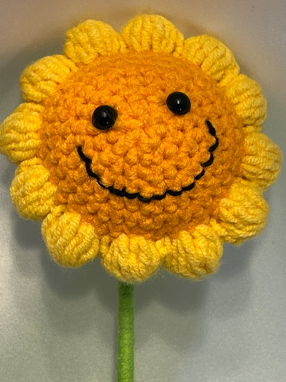 Crochet Sunflowers in Plant Pot - Cute Home Decor and Office Desk Accessory, Gift Idea for Her, Knitted Sunflower, Crochet Sunflower, motivational affirmations, positive daily reminders