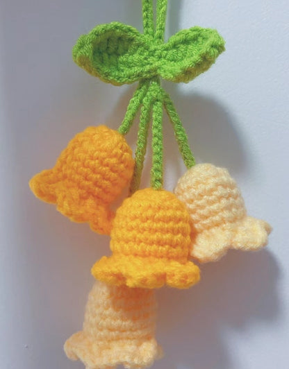 Lily of the Valley Crochet Pattern--Flower Crochet Pattern--Car Flower Dangle Crochet Pattern--digital crochet pattern