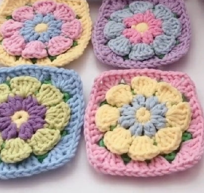 3D Granny Square Crochet pattern--Granny square bag