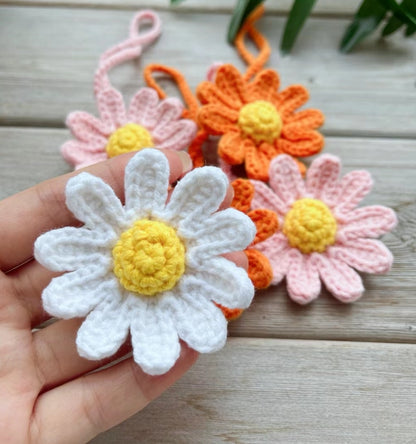 Daisy & Camellia Decor Crochet pattern--bag decor--car decor--home decor