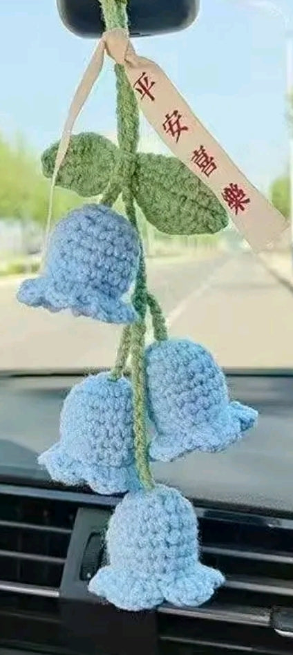 Lily of the Valley Crochet Pattern--Flower Crochet Pattern--Car Flower Dangle Crochet Pattern--digital crochet pattern