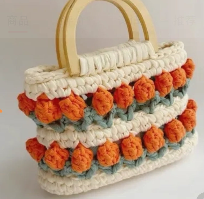 crochet tulip flower bag, Handmade shoulder bag, Tote bag for girl, handmade gift