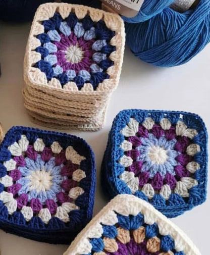 Classic Granny Square Crochet pattern--Granny square bag--Granny square blanket